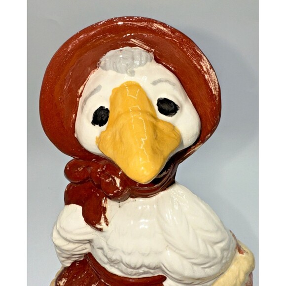 Vintage Whimsical Handpainted Mother Goose Jar Topper & Jar 9.5” Decorative - Picture 3 of 15